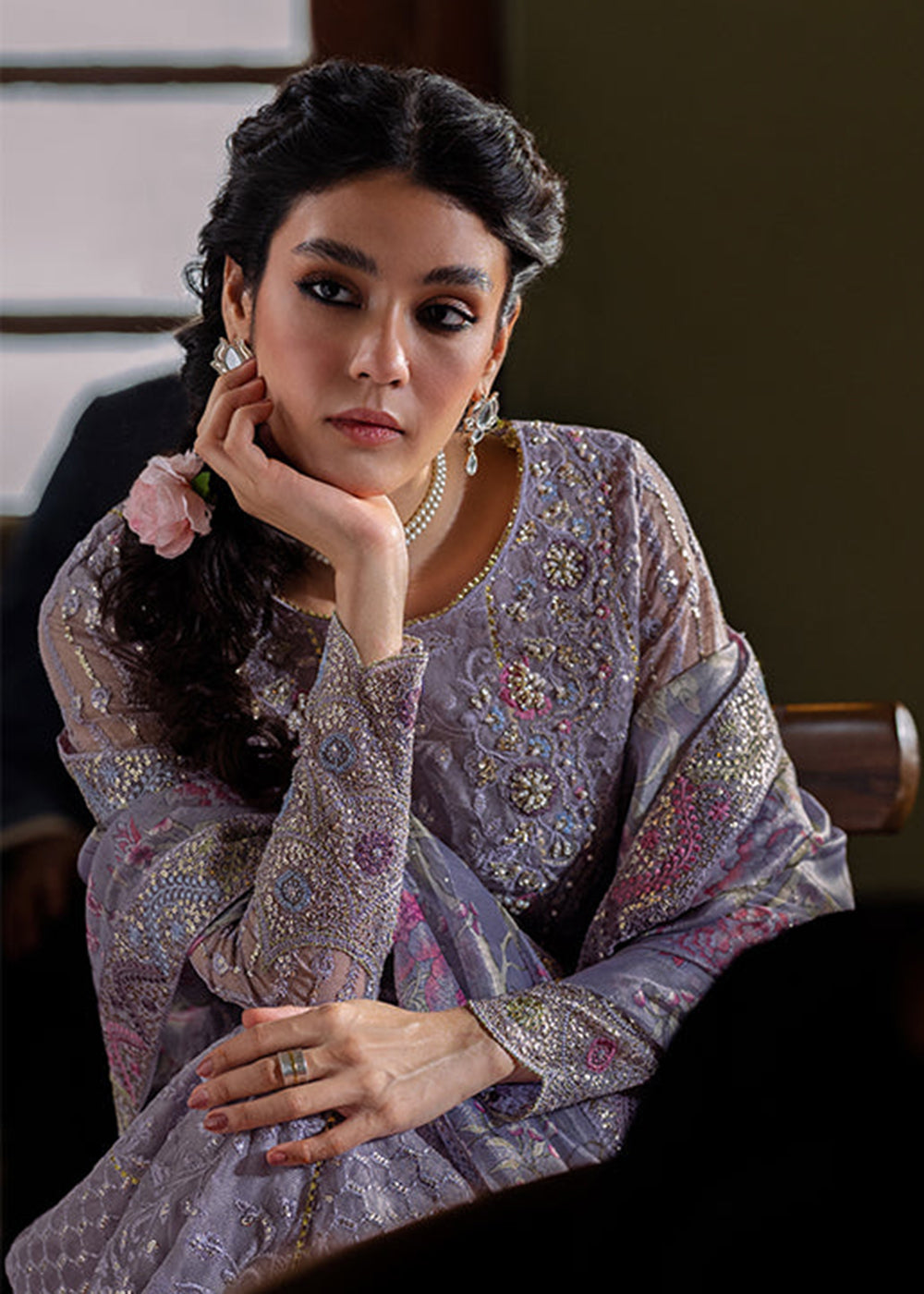 Buy Now Lilac Organza Net Pakistani Suit | Mushq | Qala Kamdaani | Eira Online in USA, UK, Canada & Worldwide at Empress Clothing. 