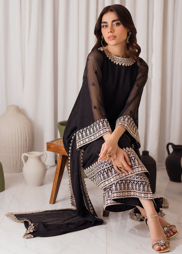 Buy Now 3 Pcs Embroidered Luxury Chiffon Formals '24 by Azure | Midnight Elegance Online at Empress Online in USA, UK, Canada & Worldwide at Empress Clothing. 