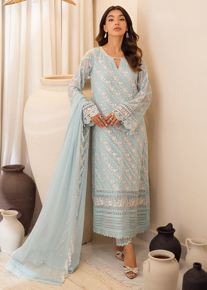 Buy Now 3 Pcs Embroidered Luxury Chiffon Formals '24 by Azure | Mint Glaze Online at Empress Online in USA, UK, Canada & Worldwide at Empress Clothing