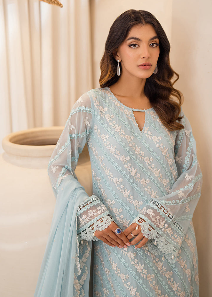 Buy Now 3 Pcs Embroidered Luxury Chiffon Formals '24 by Azure | Mint Glaze Online at Empress Online in USA, UK, Canada & Worldwide at Empress Clothing