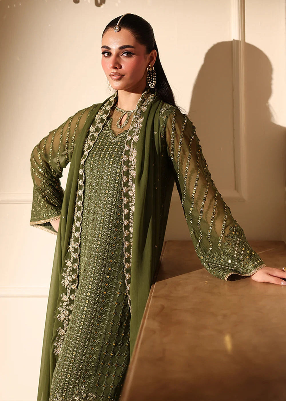 Buy Now Ensembles Party Wear '25 by Azure | Moss Glow Online in USA, UK, Canada, France, Italy, Germany, Greece, Sweden, Africa, UAE & Worldwide at Empress.