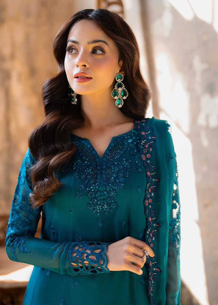 Buy Now Ensembles Embroidered Formals '25 by Azure | Mystic Teal Online in USA, UK, Canada & Worldwide at Empress Clothing.