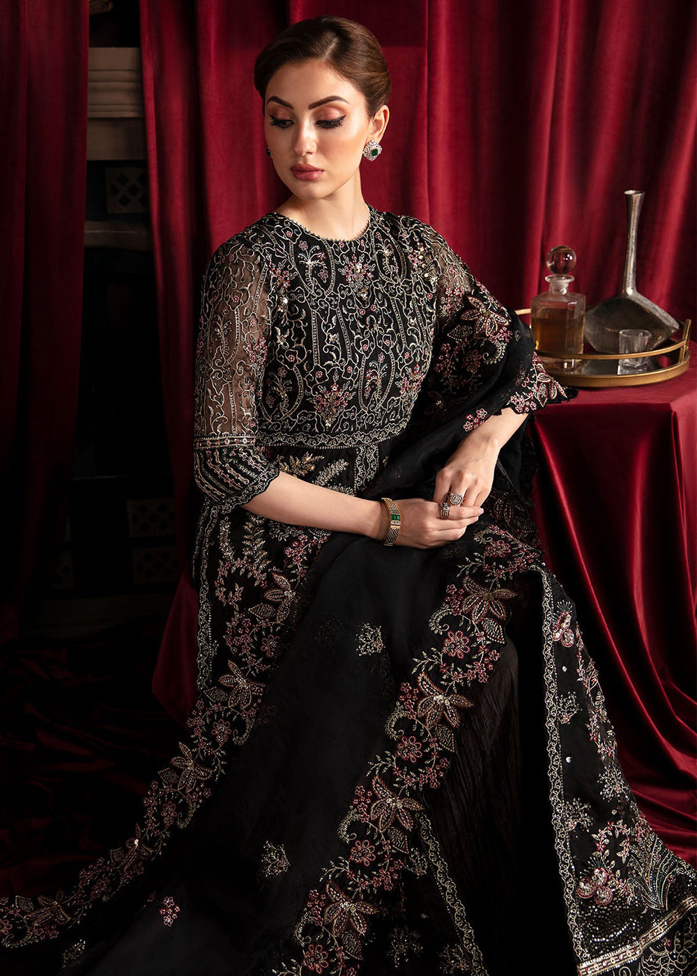 Buy Now Elanora Embroidered Formals' 24 by Nureh | Rose Online at Empress Online in USA, UK, Canada & Worldwide at Empress Clothing. 