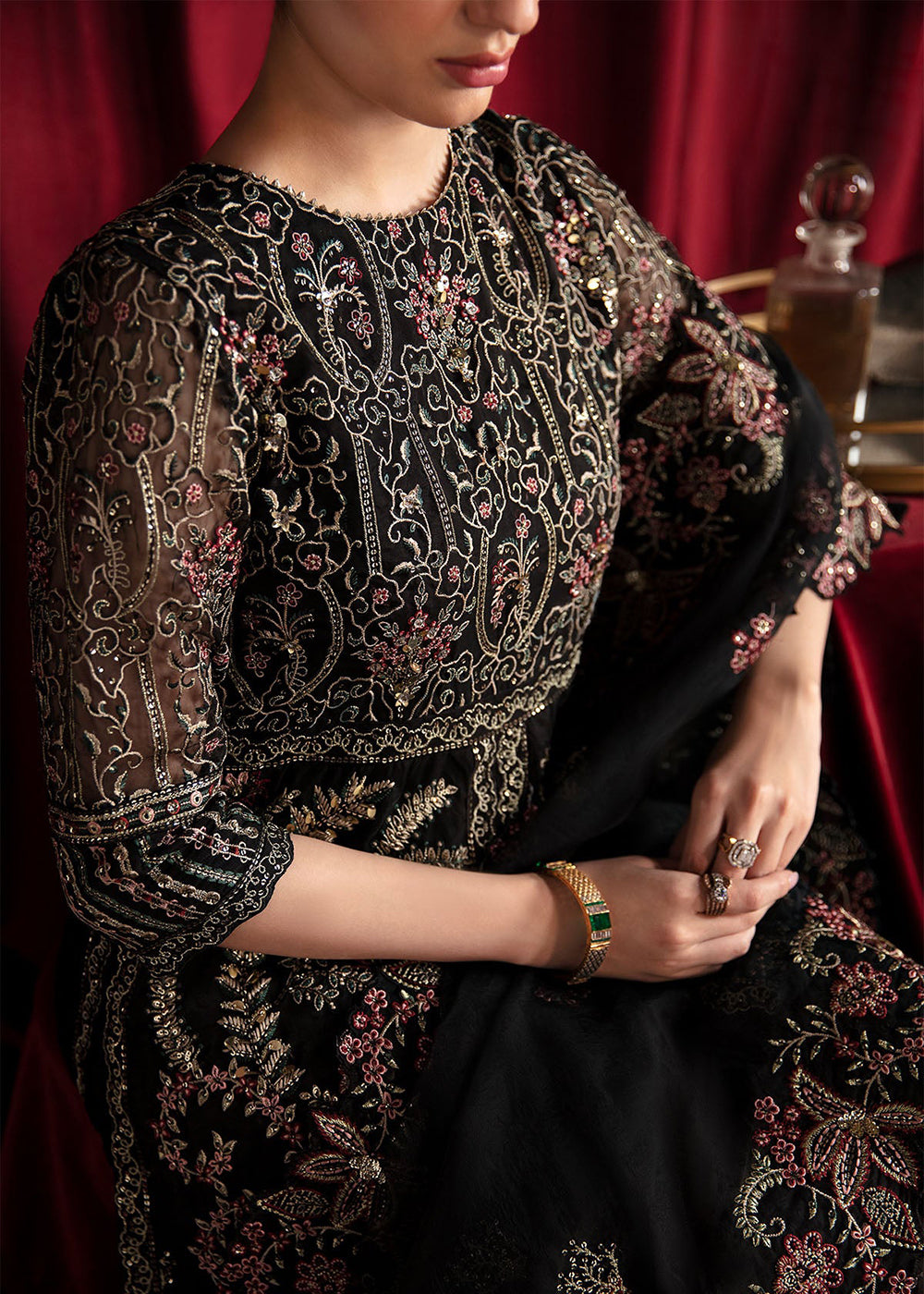 Buy Now Elanora Embroidered Formals' 24 by Nureh | Rose Online at Empress Online in USA, UK, Canada & Worldwide at Empress Clothing. 