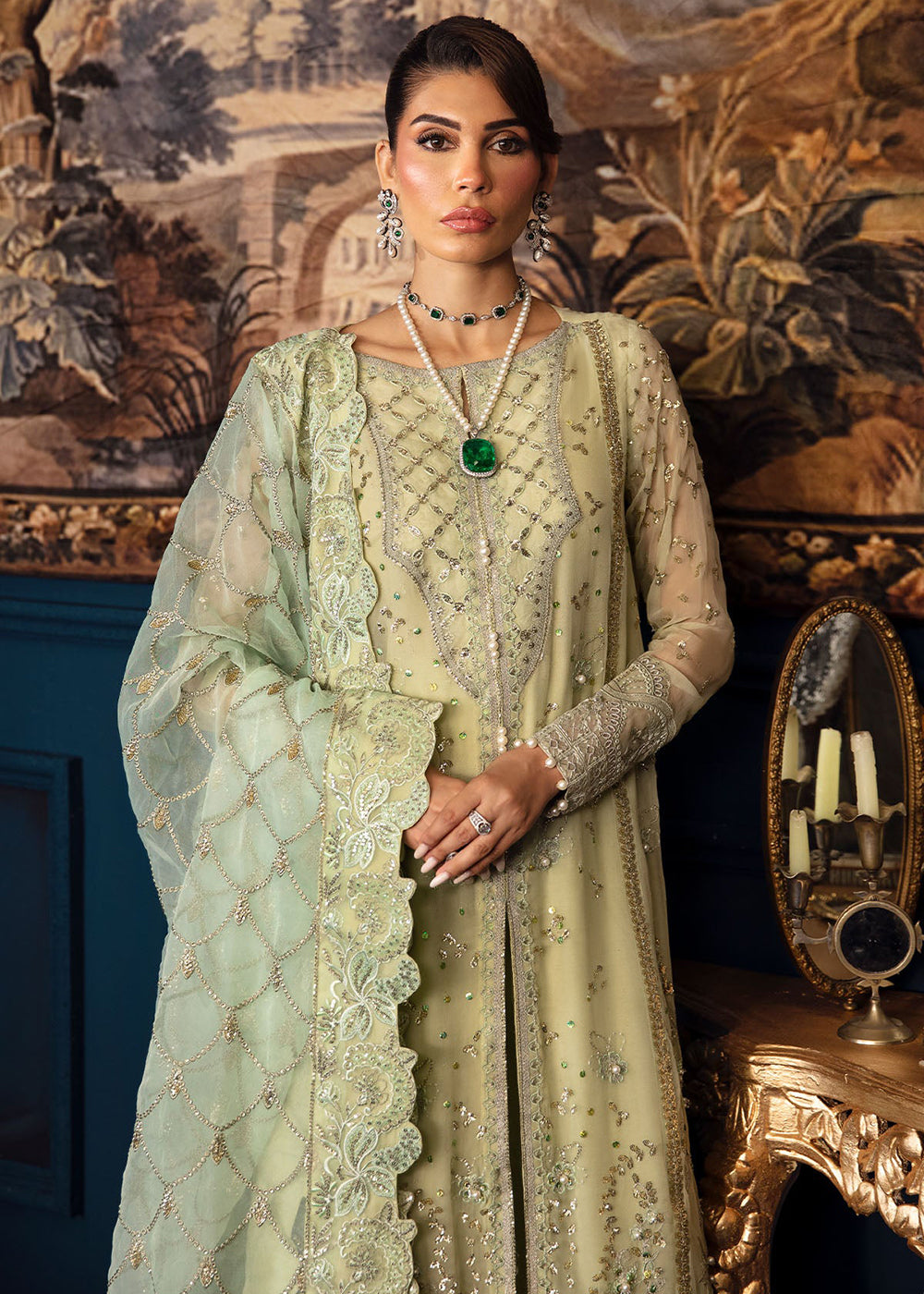 Buy Now Elanora Luxury Chiffon Collection '24 by Nureh | Meadow-NEL-50 Online at Empress Online in USA, UK, Canada & Worldwide at Empress Clothing.
