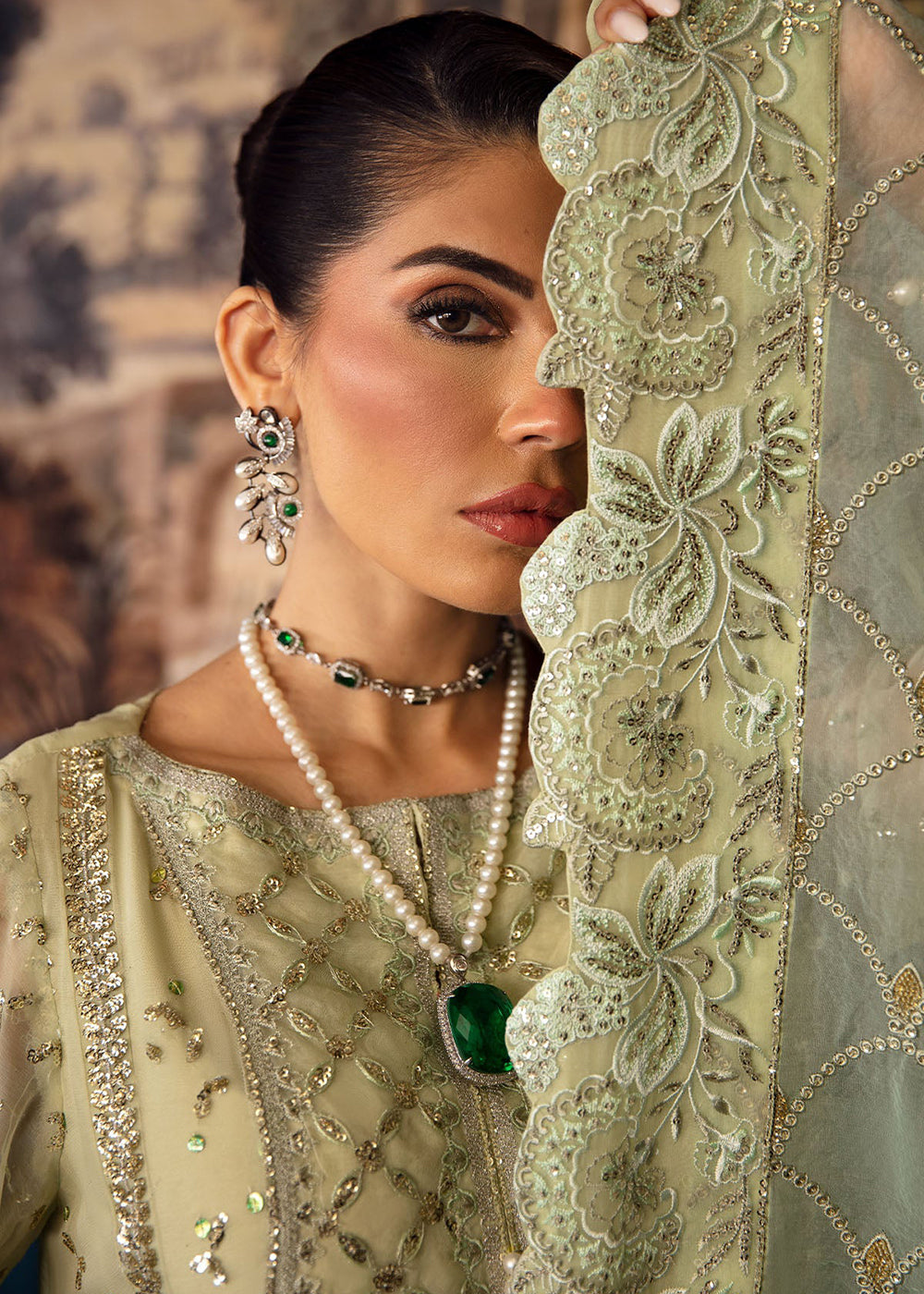 Buy Now Elanora Luxury Chiffon Collection '24 by Nureh | Meadow-NEL-50 Online at Empress Online in USA, UK, Canada & Worldwide at Empress Clothing.