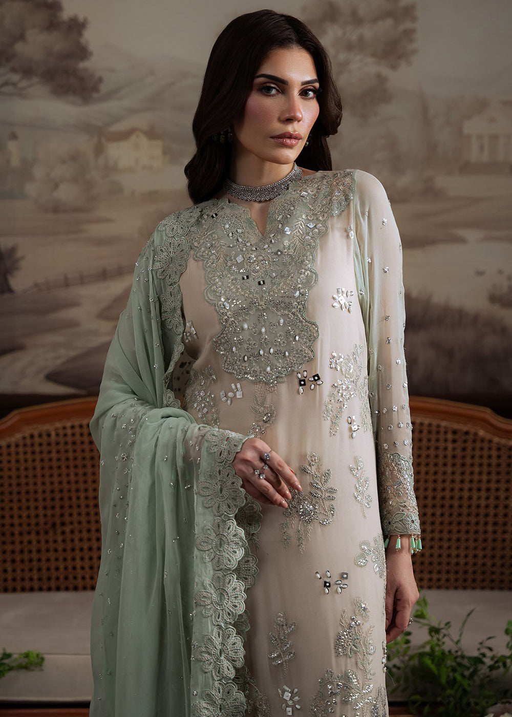 Buy Now Elanora Embroidered Formals '25 by Nureh | NEL-73 Online in USA, UK, Canada, Germany, Italy, Austria, France, UAE & Worldwide at Empress Clothing.