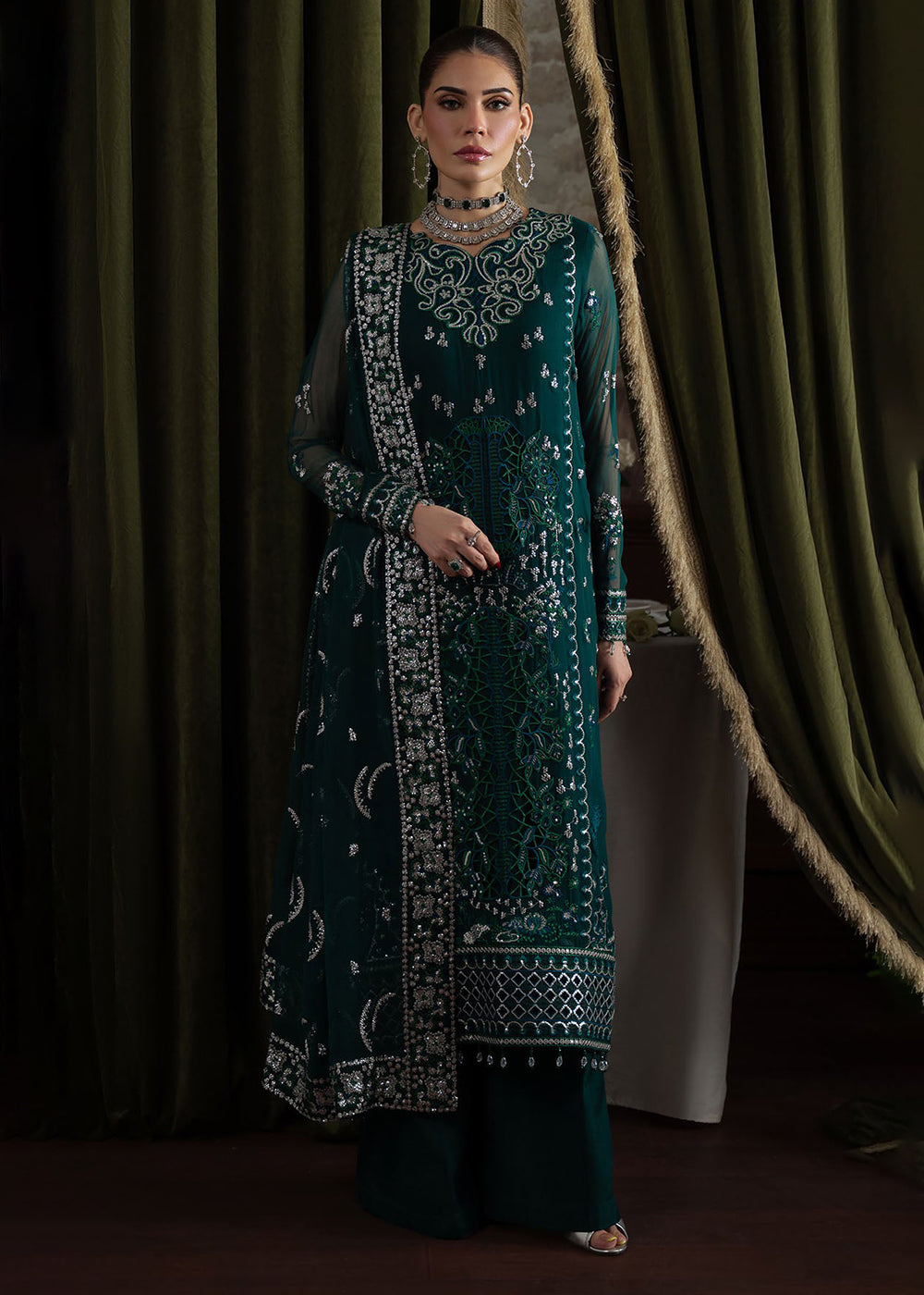 Buy Now Elanora Embroidered Formals '25 by Nureh | NEL-77 Online in USA, UK, Canada, Germany, Italy, Austria, France, UAE & Worldwide at Empress Clothing.