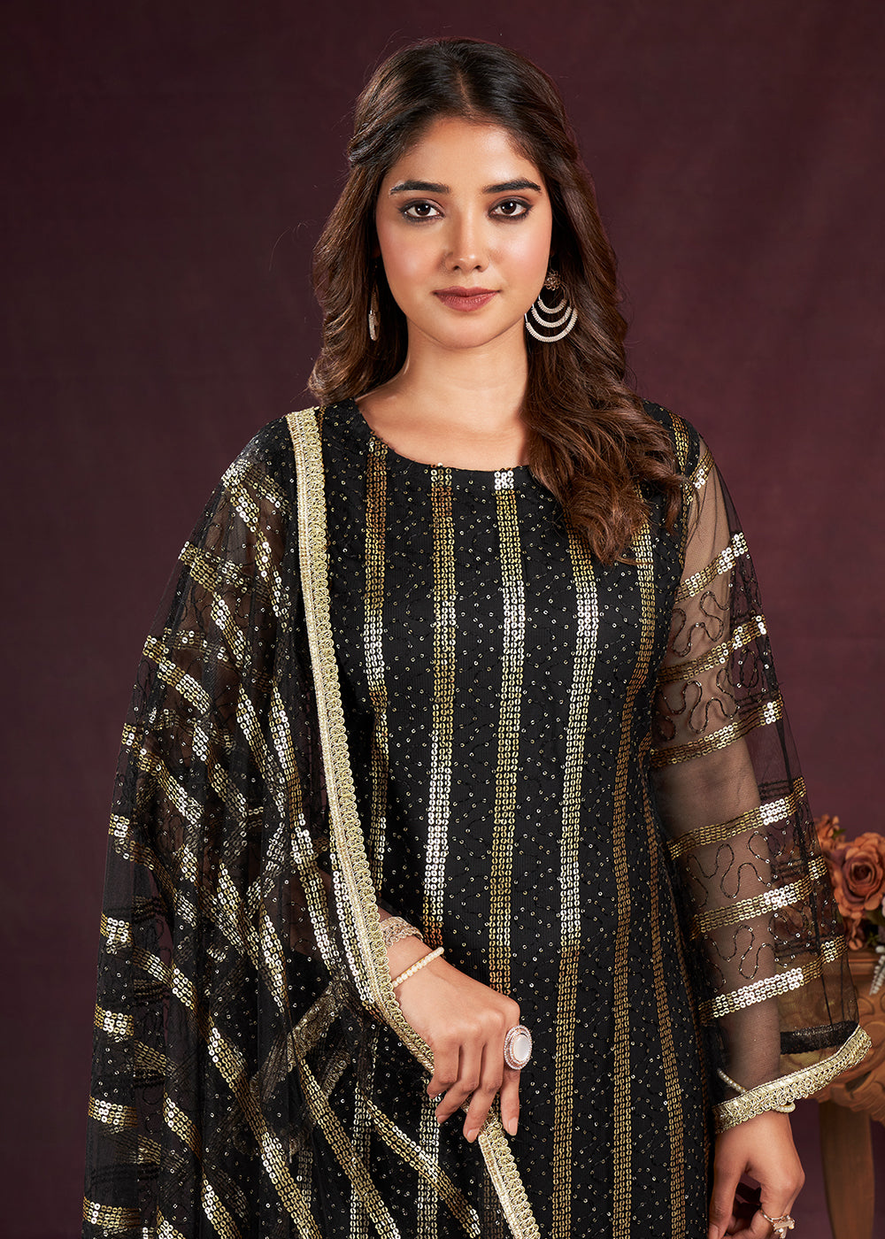 Buy Now Black Butterfly Net Embroidered Festive Salwar Suit Online in USA, UK, Canada, Germany, Australia & Worldwide at Empress Clothing. 