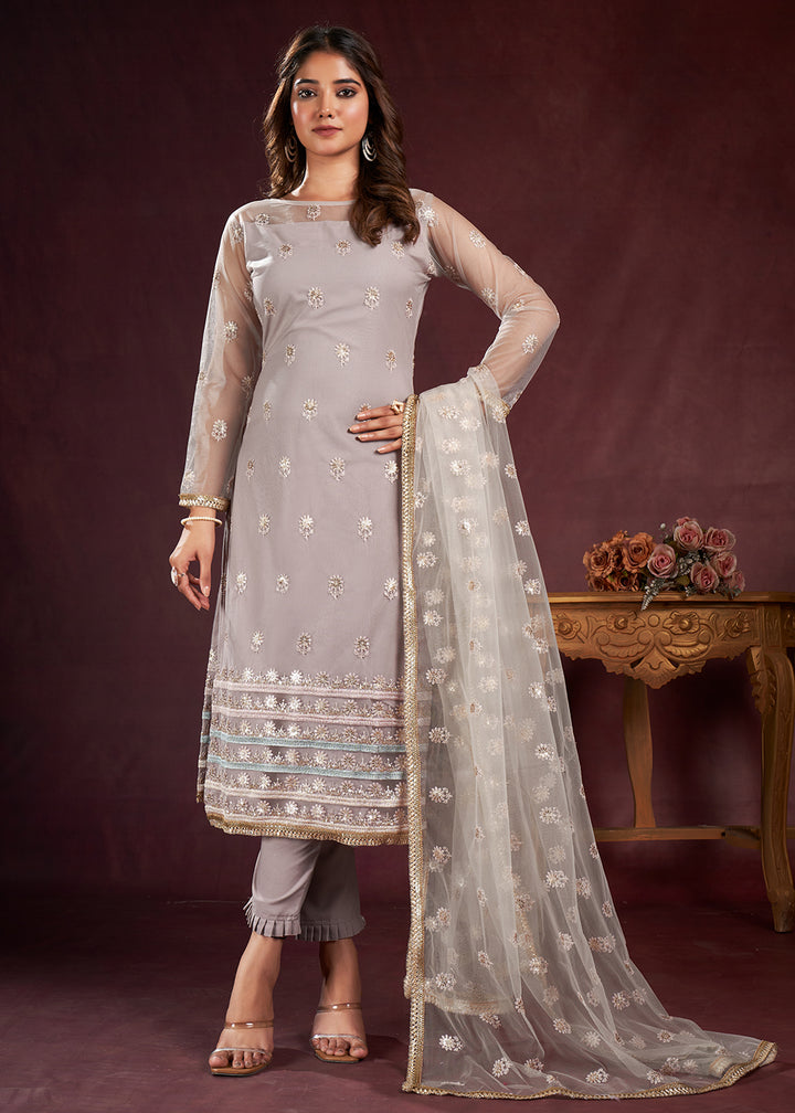 Buy Now Dusty Onion Butterfly Net Embroidered Festive Salwar Suit Online in USA, UK, Canada, Germany, Australia & Worldwide at Empress Clothing. 
