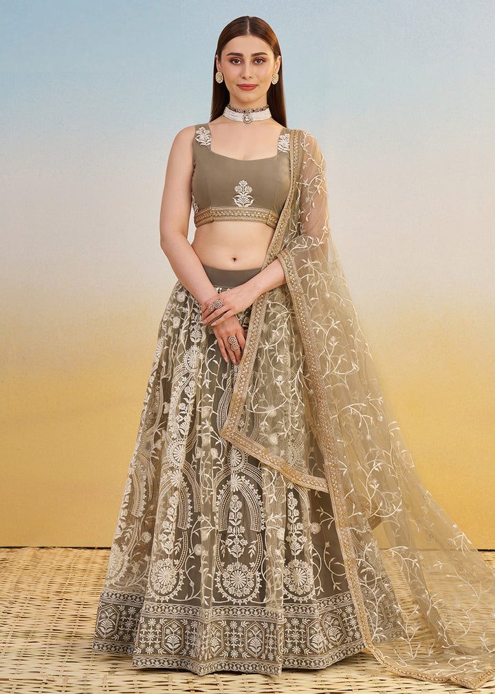 Buy Now Designer Ivory Embroidered Wedding Party Lehenga Choli Online in US, UK, Canada, France, Italy, Germany, Australia, UAE & Worldwide at Empress Clothing.