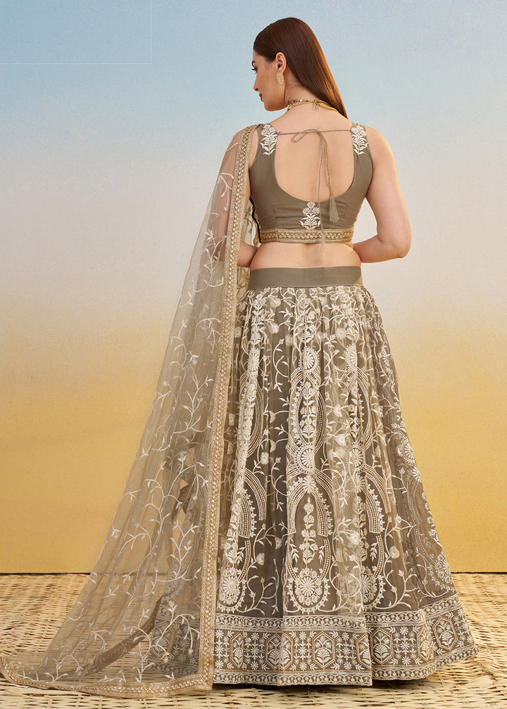Buy Now Designer Ivory Embroidered Wedding Party Lehenga Choli Online in US, UK, Canada, France, Italy, Germany, Australia, UAE & Worldwide at Empress Clothing.