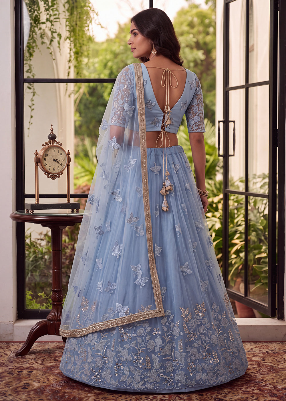 Buy Now Lovable Mint Blue Wedding Festive Net Lehenga Choli Online in US, UK, Canada, France, Italy, Germany, Sweden, Australia, Austria &amp; Worldwide at Empress.