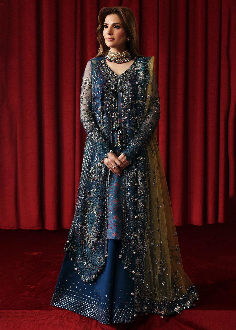 Buy Now Jhoomro Luxury Formals '25 by Nureh | NL-84 Resham Online in US, UK, Canada, Germany, Italy, Austria, France, Singapore, UAE & Worldwide at Empress.