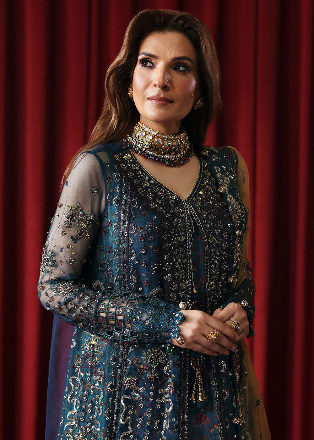 Buy Now Jhoomro Luxury Formals '25 by Nureh | NL-84 Resham Online in US, UK, Canada, Germany, Italy, Austria, France, Singapore, UAE & Worldwide at Empress.