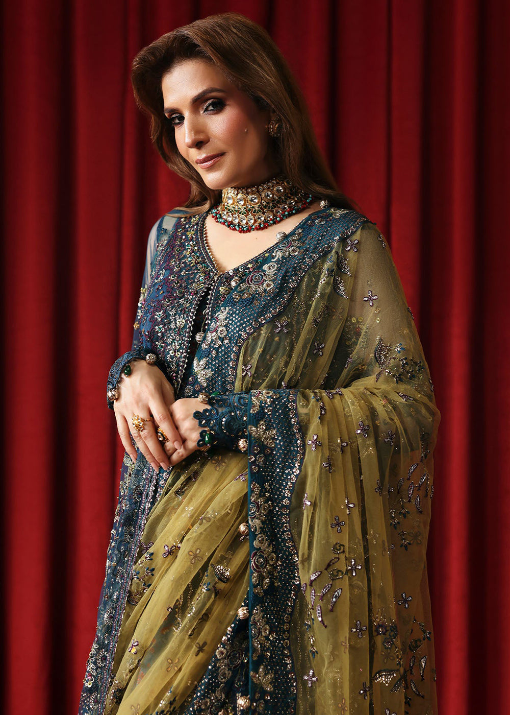 Buy Now Jhoomro Luxury Formals '25 by Nureh | NL-84 Resham Online in US, UK, Canada, Germany, Italy, Austria, France, Singapore, UAE & Worldwide at Empress.