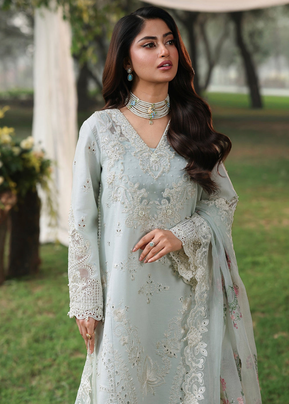 Buy Now Tales of Petals Luxury Lawn '26 by Sardinia | OCEAN WAVES Online in US, UK, Canada, France, Greece, Germany, Ireland, Sweden & Worldwide at Empress.