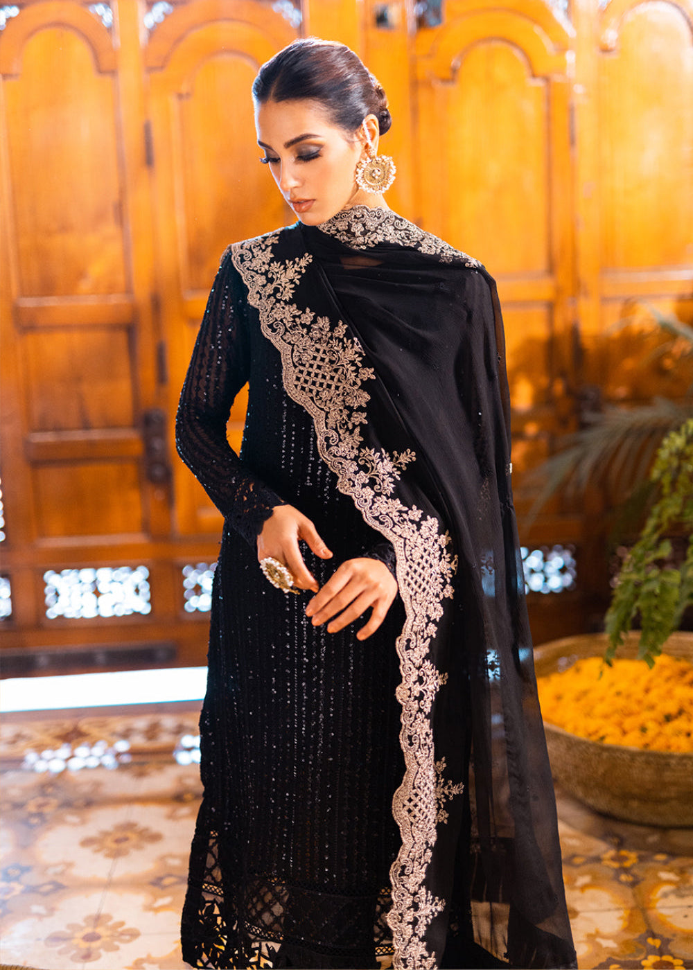Buy Now Azure Luxe Festive Embroidered by Ahmed Patel | Onyx Dove Online in USA, UK, Canada & Worldwide at Empress Clothing. 