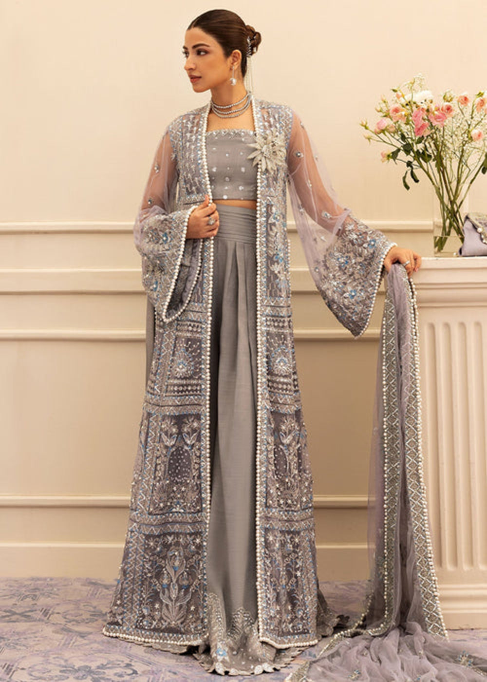 Buy Now Siraa Luxury Formals '25 by Sadaf Fawad Khan | Overcast Whisper Online in USA, UK, Canada, France, Italy, Germany, Sweden, UAE & Worldwide at Empress.