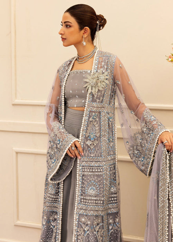 Buy Now Siraa Luxury Formals '25 by Sadaf Fawad Khan | Overcast Whisper Online in USA, UK, Canada, France, Italy, Germany, Sweden, UAE & Worldwide at Empress.
