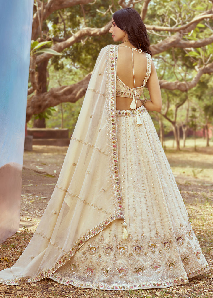 Buy Now Hand Work Embroidered Cream Wedding Lehenga Choli Online in USA, UK, Canada, UAE, France, Germany & Worldwide at Empress Clothing. 