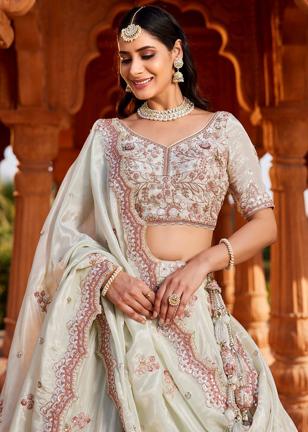 Buy Now Designer Lime Green Embroidered Bridal Lehenga Choli Online in USA, UK, Canada, France, Italy, Austria, UAE & Worldwide at Empress Clothing.