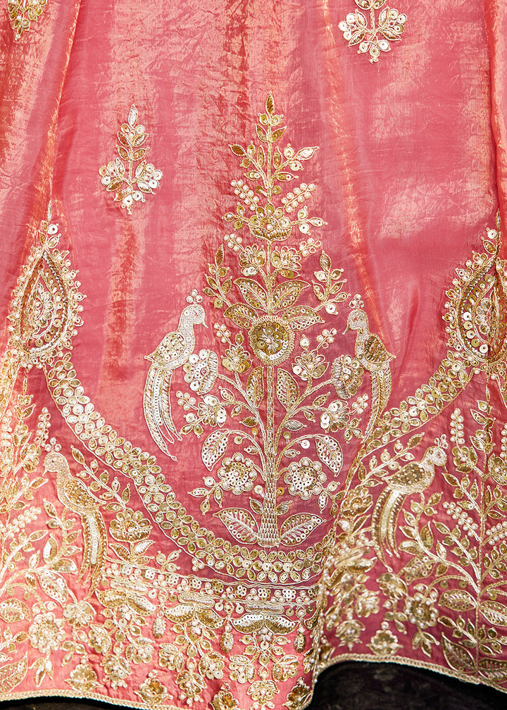 Buy Now Pink Organza Fabric Embroidered Designer Lehenga Choli Online in USA, UK, Canada, France & Worldwide at Empress Clothing. 