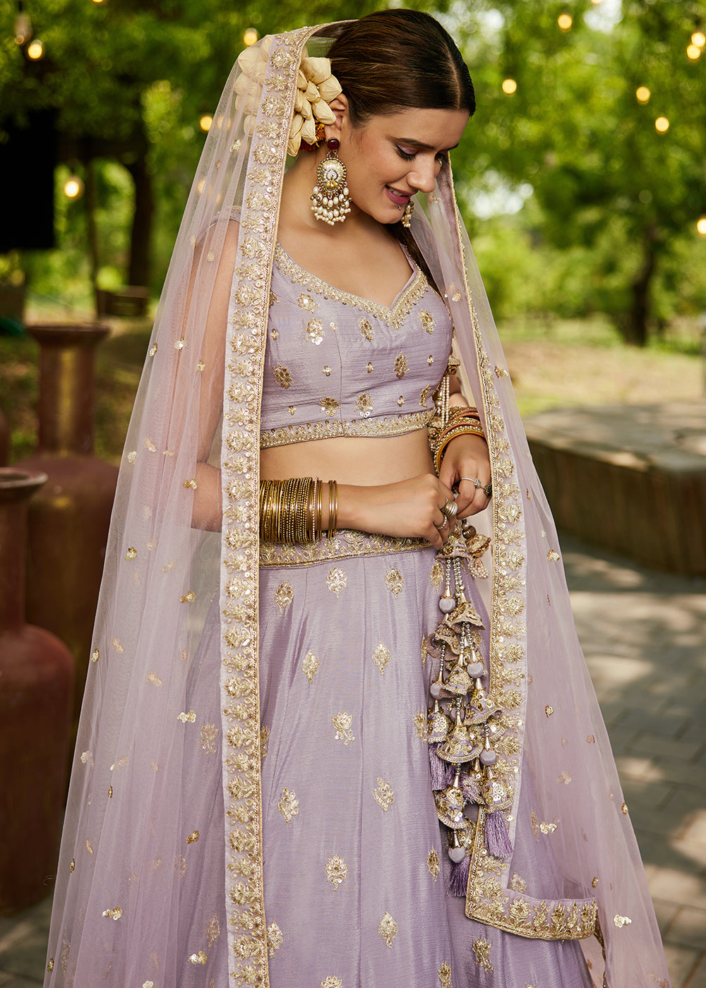 Buy Now Wedding Wear Mauve Chiffon Embroidered Lehenga Choli Online in USA, UK, Canada, France, Italy, Germany, Australia, UAE & Worldwide at Empress Clothing.