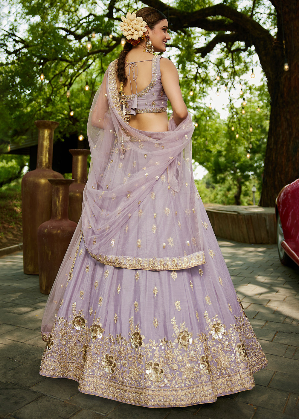 Buy Now Wedding Wear Mauve Chiffon Embroidered Lehenga Choli Online in USA, UK, Canada, France, Italy, Germany, Australia, UAE & Worldwide at Empress Clothing.