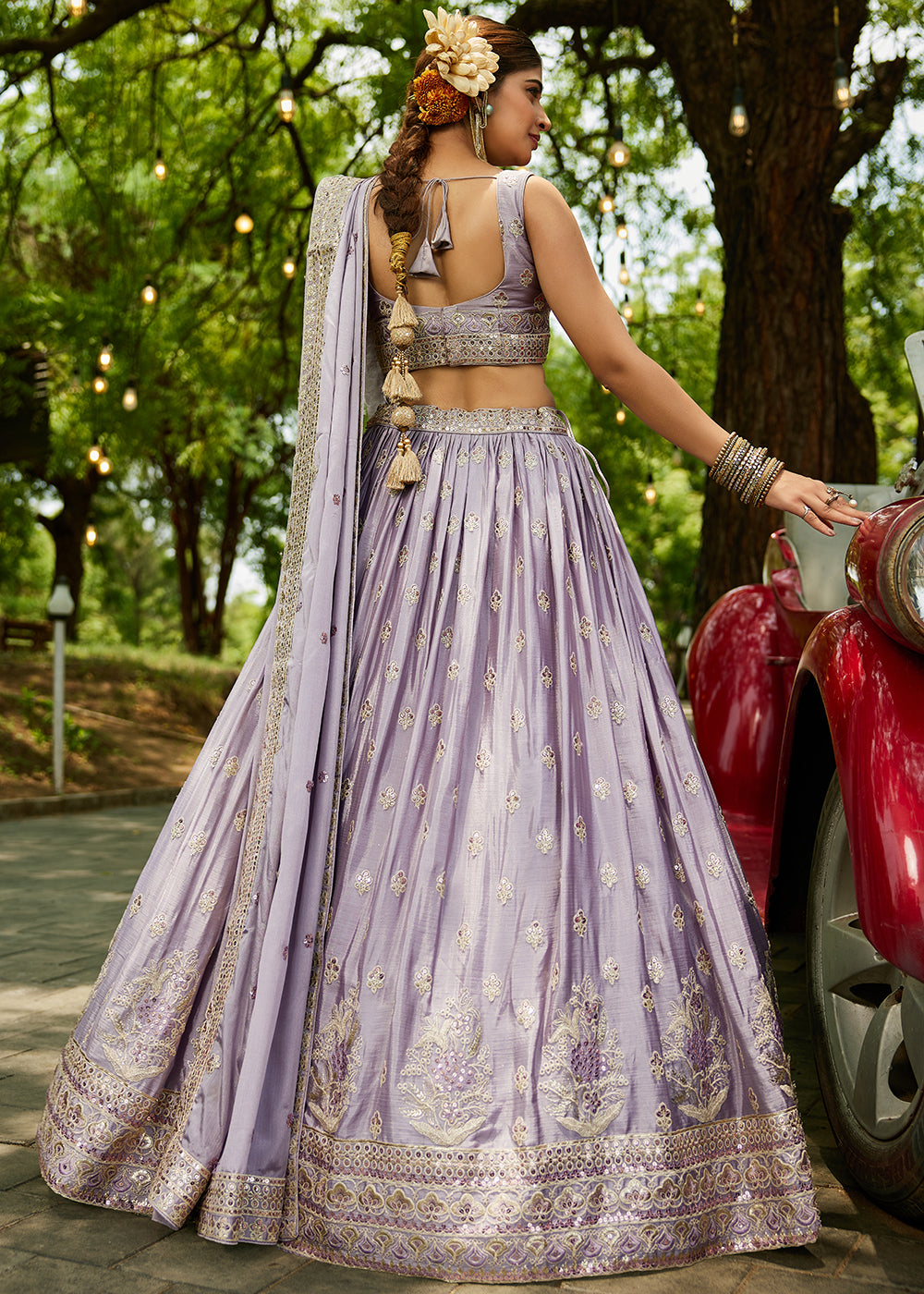 Buy Now Mauve Cording Embroidered Wedding Lehenga Choli Online in USA, UK, Canada, France, Italy, Germany, Australia, UAE & Worldwide at Empress Clothing.