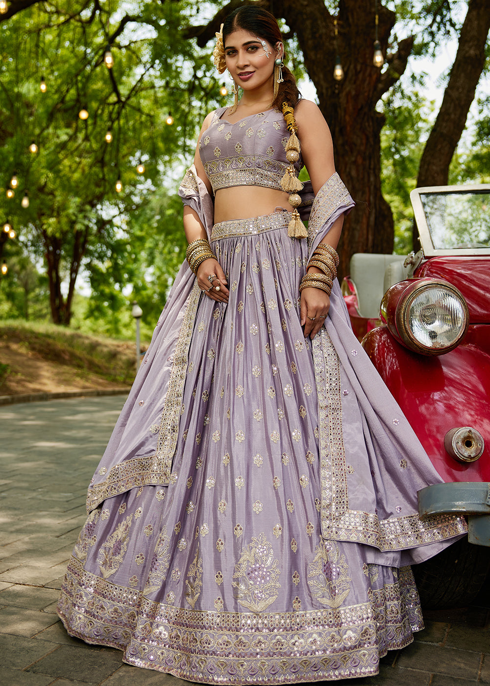 Buy Now Mauve Cording Embroidered Wedding Lehenga Choli Online in USA, UK, Canada, France, Italy, Germany, Australia, UAE & Worldwide at Empress Clothing.