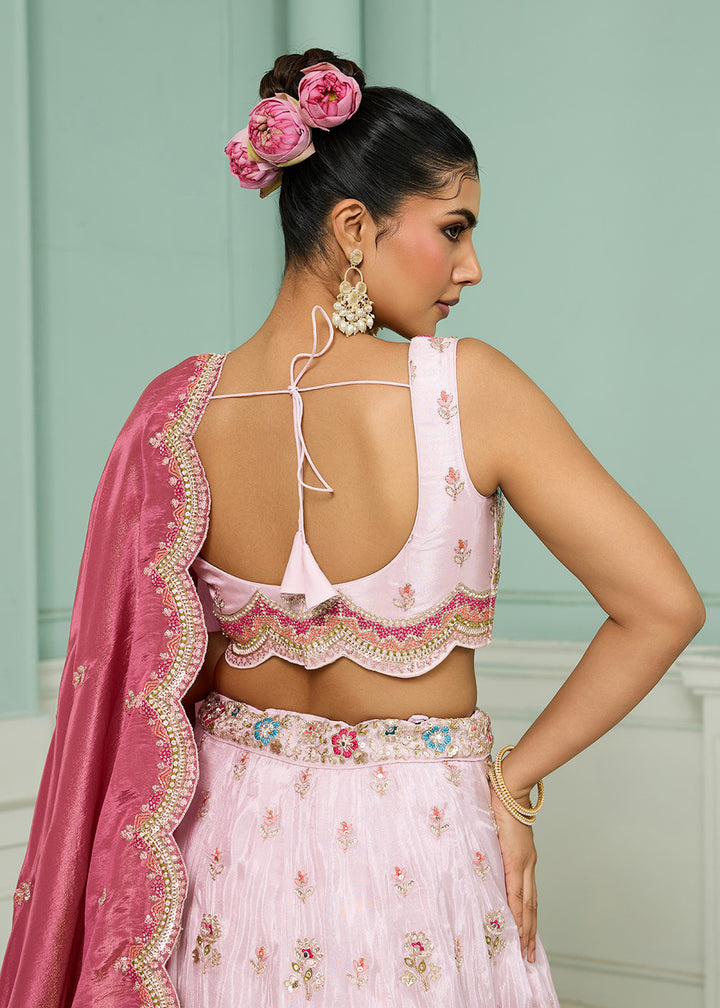 Buy Now Breathtaking Pink Wedding Designer Lehenga Choli Online in US, UK, Canada, France, Italy, Germany, Sweden, Denmark, Greece, UAE & Worldwide at Empress.