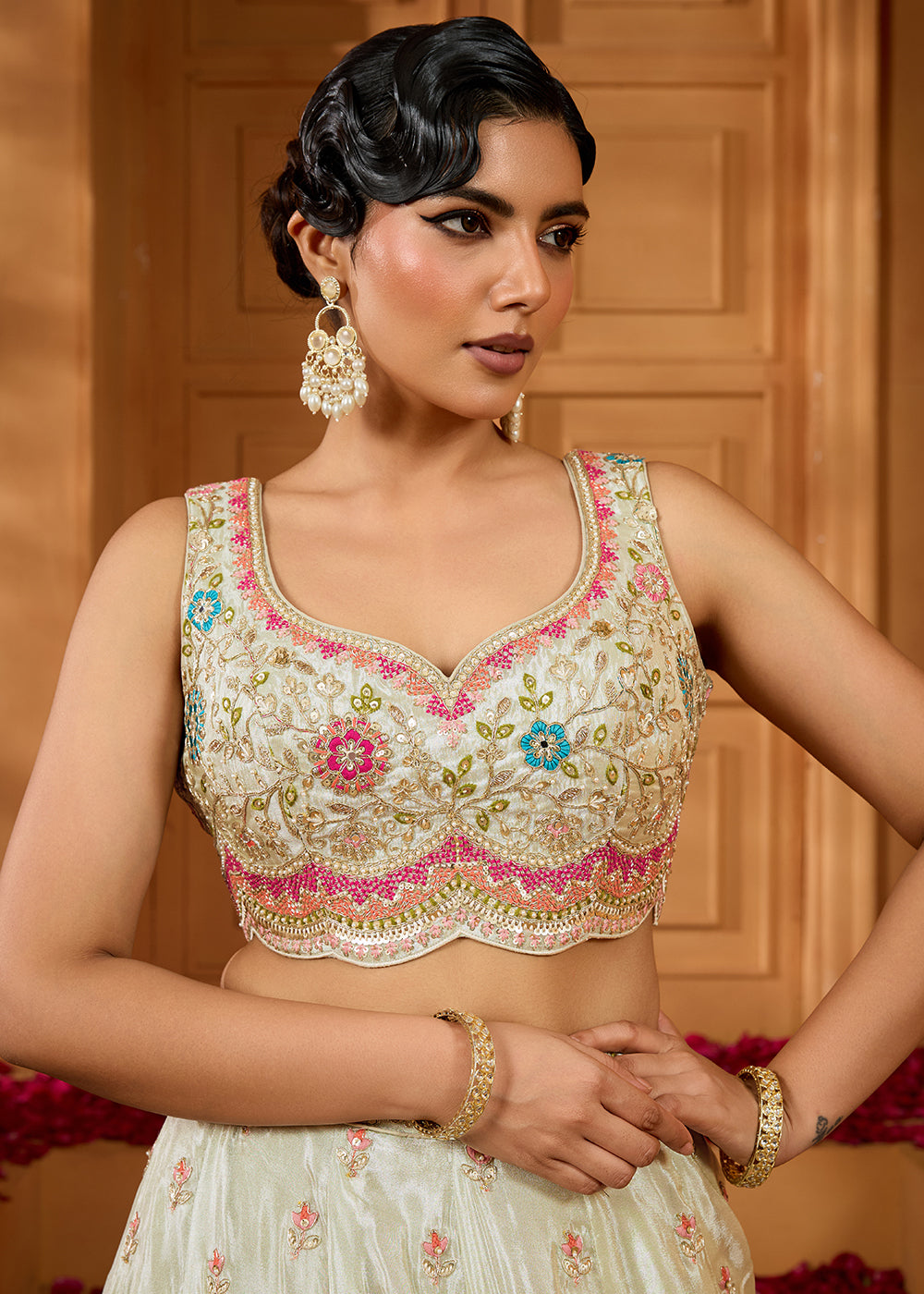 Buy Now Breathtaking Lime Green Wedding Designer Lehenga Choli Online in US, UK, Canada, France, Italy, Germany, Sweden, Denmark, Greece & Worldwide at Empress.