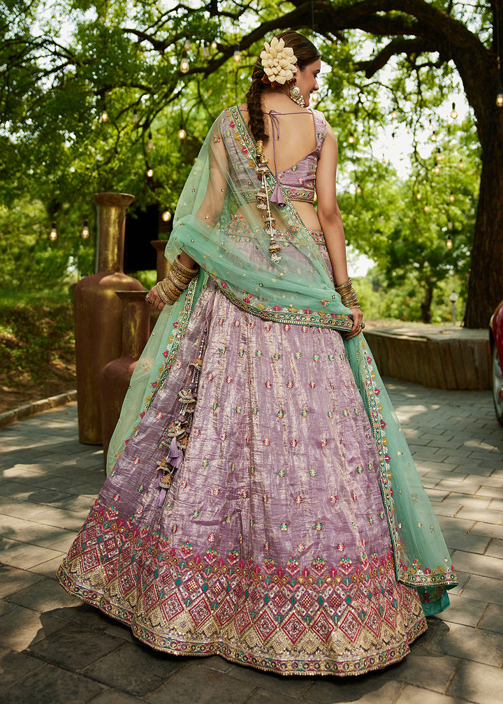 Buy Now Lavender Cording Embroidery Designer Lehenga Choli Online in USA, UK, Canada, France, Italy, Germany, Denmark, Qatar & Worldwide at Empress Clothing.