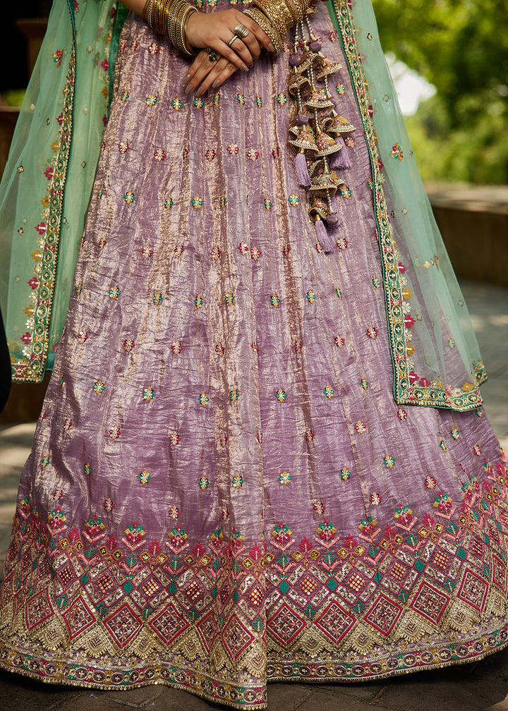 Buy Now Lavender Cording Embroidery Designer Lehenga Choli Online in USA, UK, Canada, France, Italy, Germany, Denmark, Qatar & Worldwide at Empress Clothing.