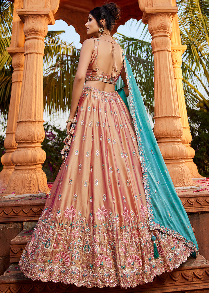 Buy Now Pink Georgette Sequins Wedding Wear Lehenga Choli Online in USA, UK, Canada, France, Italy, Germany, Denmark, Qatar & Worldwide at Empress Clothing.