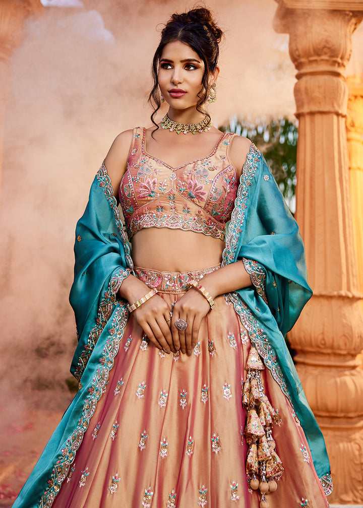 Buy Now Pink Georgette Sequins Wedding Wear Lehenga Choli Online in USA, UK, Canada, France, Italy, Germany, Denmark, Qatar & Worldwide at Empress Clothing.