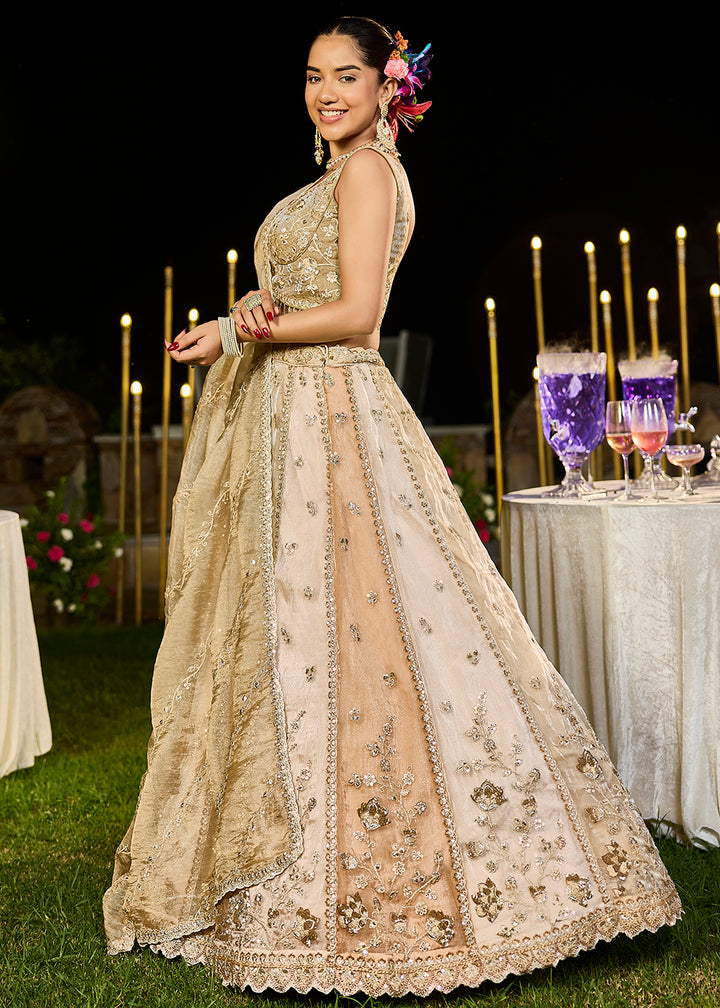 Buy Now Multi Satin Silk Sequins & Cording Wedding Lehenga Choli Online in US, UK, Canada, France, Italy, Germany, Austria, Denmark & Worldwide at Empress.