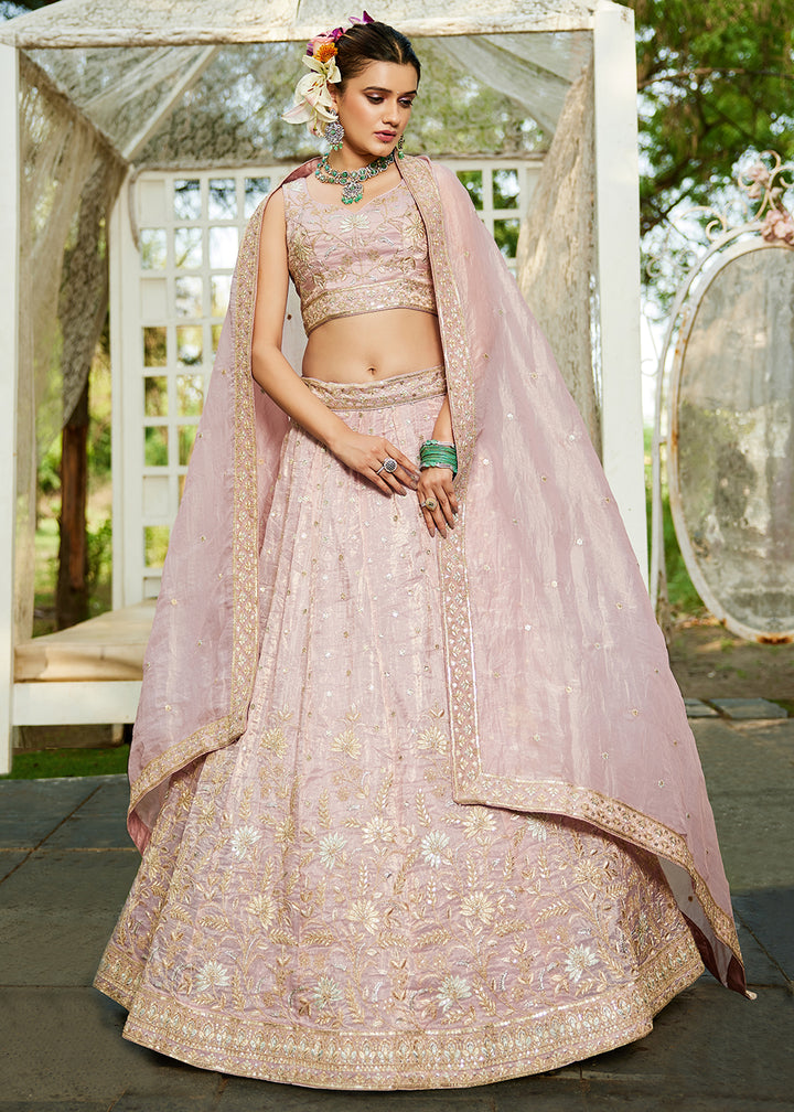 Buy Now Designer Mauve Heavy Embroidered Bridal Lehenga Choli Online in USA, UK, Canada, France, Italy, Germany, Austria, UAE & Worldwide at Empress Clothing.