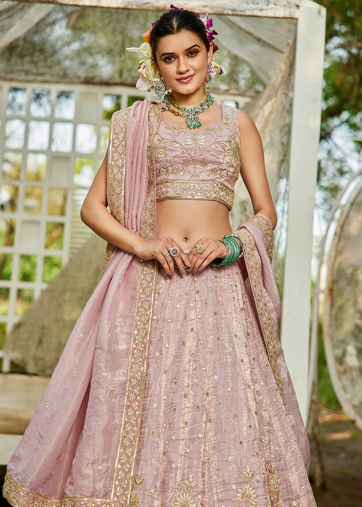 Buy Now Designer Mauve Heavy Embroidered Bridal Lehenga Choli Online in USA, UK, Canada, France, Italy, Germany, Austria, UAE & Worldwide at Empress Clothing.