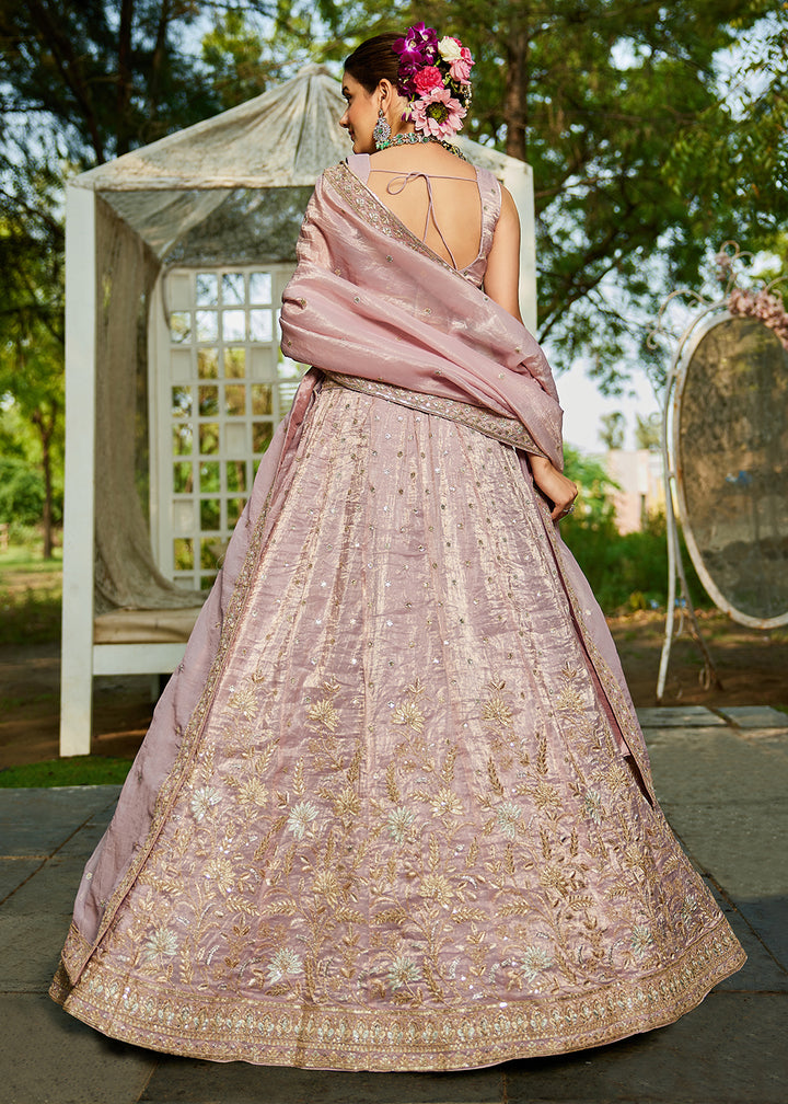 Buy Now Designer Mauve Heavy Embroidered Bridal Lehenga Choli Online in USA, UK, Canada, France, Italy, Germany, Austria, UAE & Worldwide at Empress Clothing.