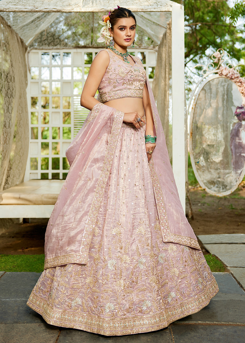 Buy Now Designer Mauve Heavy Embroidered Bridal Lehenga Choli Online in USA, UK, Canada, France, Italy, Germany, Austria, UAE & Worldwide at Empress Clothing.