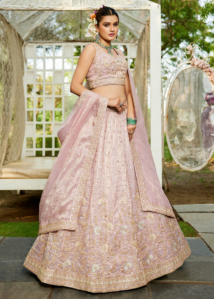Buy Now Designer Mauve Heavy Embroidered Bridal Lehenga Choli Online in USA, UK, Canada, France, Italy, Germany, Austria, UAE & Worldwide at Empress Clothing.
