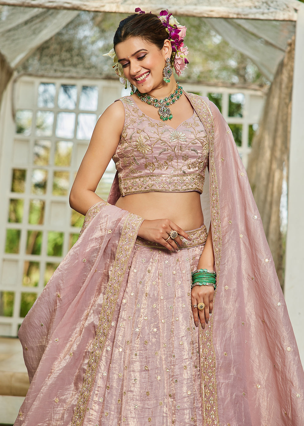 Buy Now Designer Mauve Heavy Embroidered Bridal Lehenga Choli Online in USA, UK, Canada, France, Italy, Germany, Austria, UAE & Worldwide at Empress Clothing.