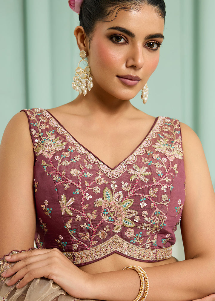 Buy Now Pink Georgette Wedding Embroidered Lehenga Choli Online in US, UK, Canada, France, Italy, Germany, Sweden, Denmark, Greece, UAE & Worldwide at Empress.