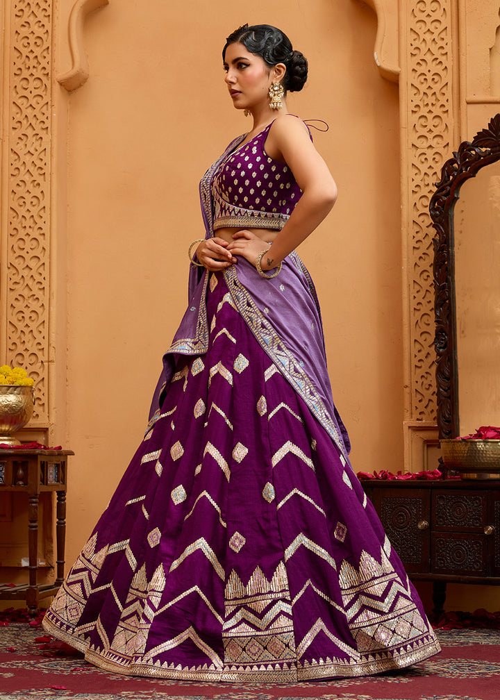 Buy Now Reception Style Burgundy Embroidered Lehenga Choli Online in US, UK, Canada, France, Italy, Germany, Sweden, Denmark, Greece & Worldwide at Empress.