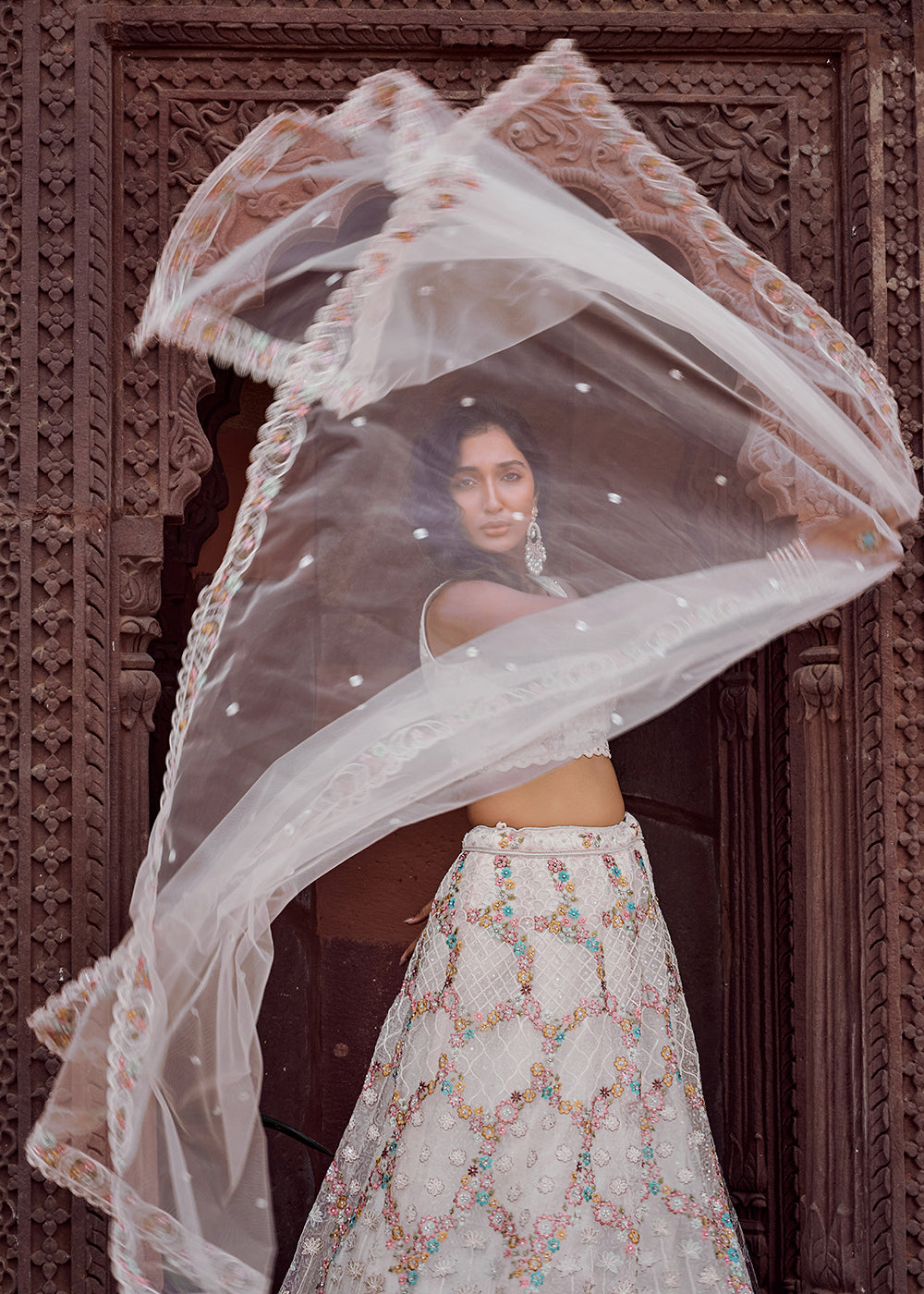 Buy Now Attractive Cream All Over Embroidered Wedding Lehenga Choli Online in US, UK, Canada, France, Germany, Sweden, Greece, Denmark & Worldwide at Empress.