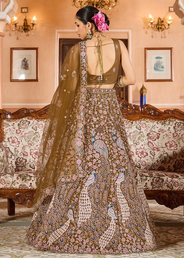 Buy Now Mustard Color with Heavy Embroidery Lehenga Choli Online in US, UK, Canada, France, Germany, Sweden, Greece, Denmark, Spain, UAE & Worldwide at Empress.