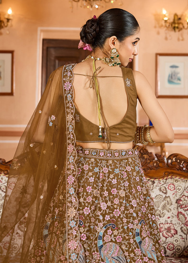 Buy Now Mustard Color with Heavy Embroidery Lehenga Choli Online in US, UK, Canada, France, Germany, Sweden, Greece, Denmark, Spain, UAE & Worldwide at Empress.