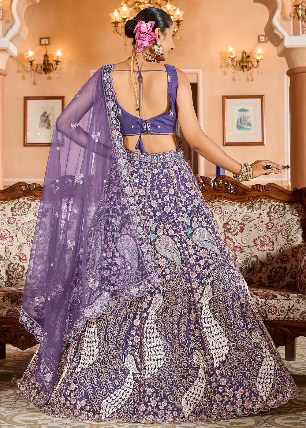 Buy Now Purple Color with Heavy Embroidery Lehenga Choli Online in US, UK, Canada, France, Germany, Sweden, Greece, Denmark, Spain, UAE & Worldwide at Empress.